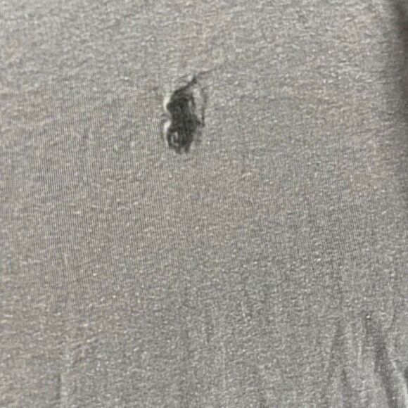 Polo Ralph Lauren Shirt Adult 2XL XXL Gray‎ V Neck Long Sleeve Pony Rugby Logo - Picture 6 of 11